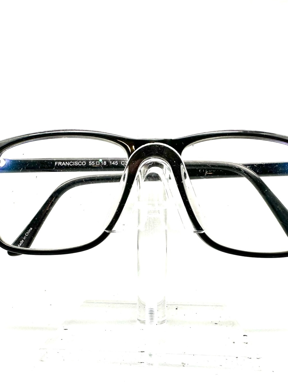 EyeBuyDirect Francisco Black Rectangular Eyeglasses Frames 55-18-145 C3 Mens